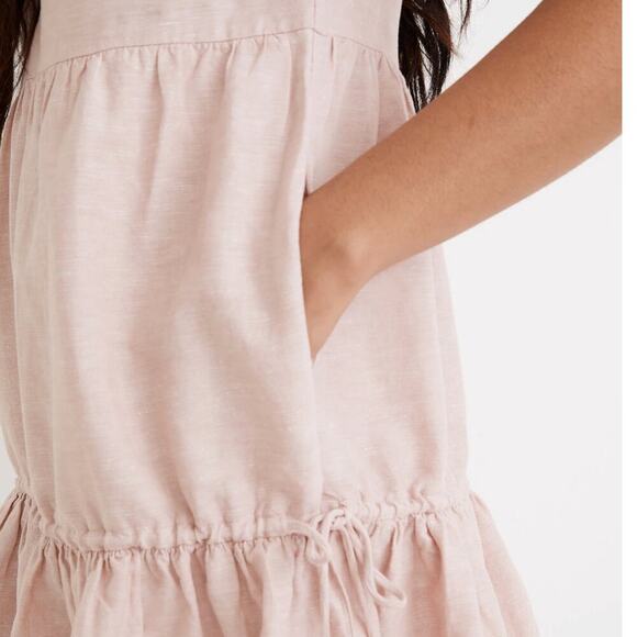 Madewell Linen-Blend Lorelei Mini Dress in Dusty Blush Pink - Picture 4 of 11